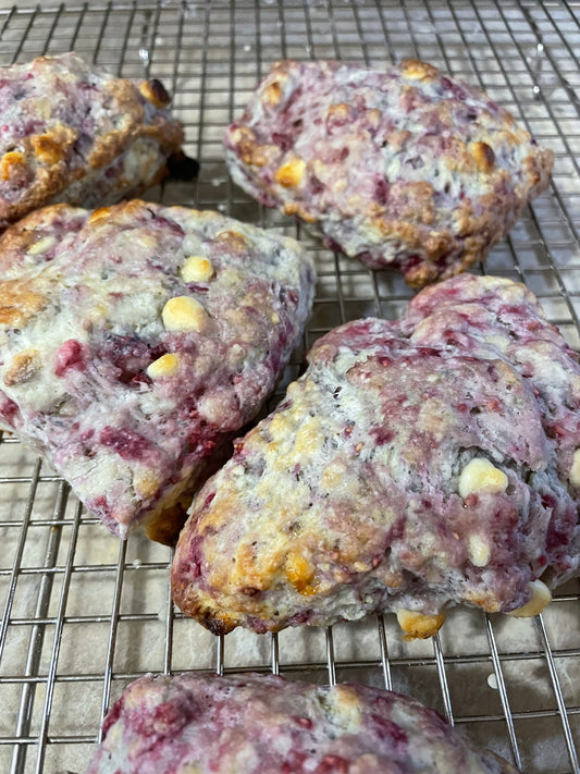 White Chocolate Raspberry Scones